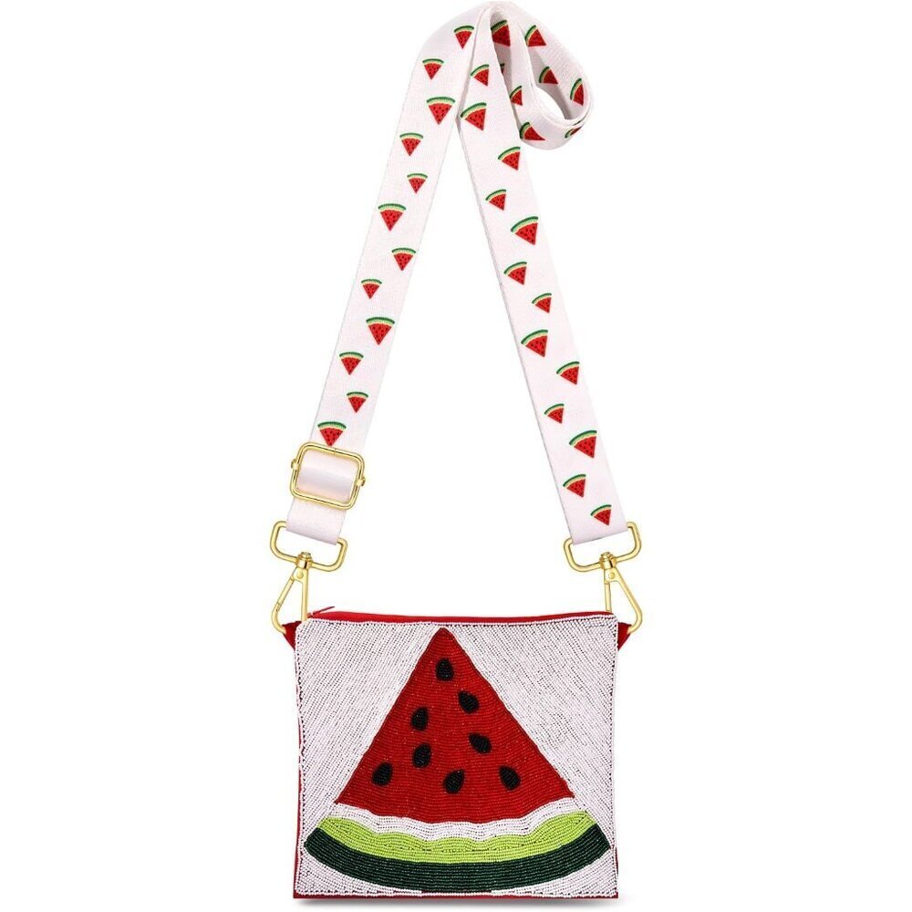 Beaded Strawberry Purse Women Tropical Crossbody Beach Shoulder Bag Accessories